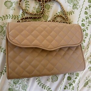 Rebecca Minkoff Affair - Elegant Tan Quilted Chain Strap Bag